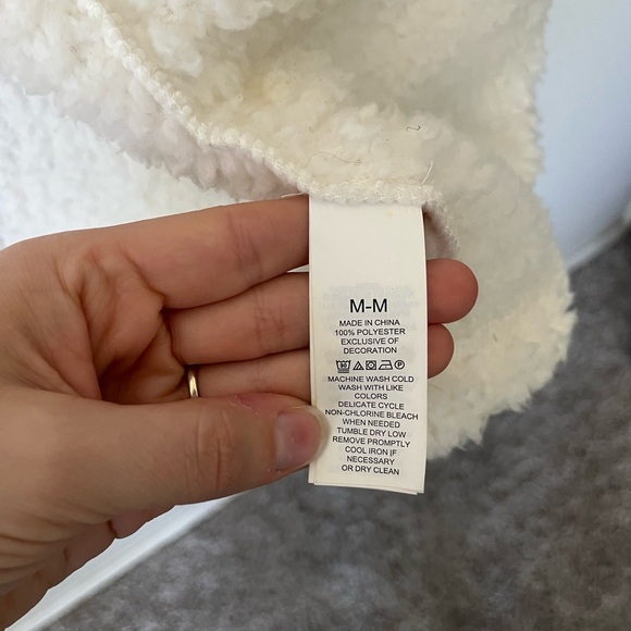 Kate Spade New York White Sherpa Fleece Robe With Pockets Women’s Size M - Picture 7 of 14